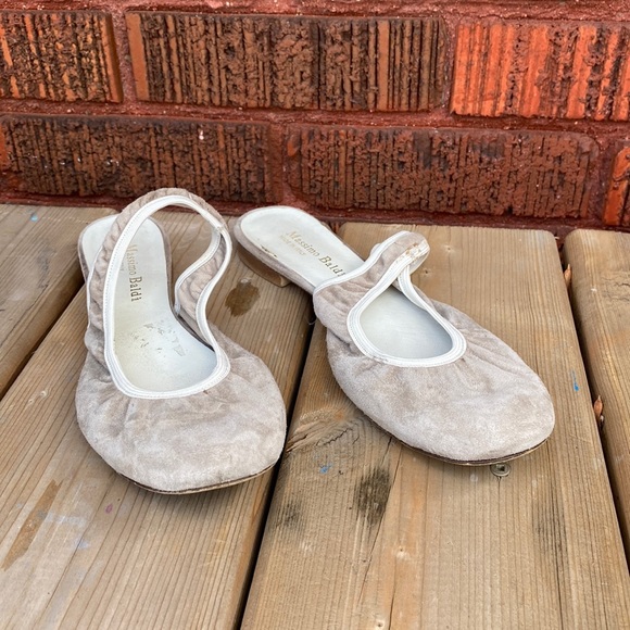 Y2K Designer Italian Stretchy Suede Slingback Flats! 38, 7.5 - Picture 2 of 5